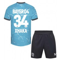 Bayer Leverkusen Granit Xhaka #34 Tretí Detský futbalový dres 2023-24 Krátky Rukáv (+ trenírky)